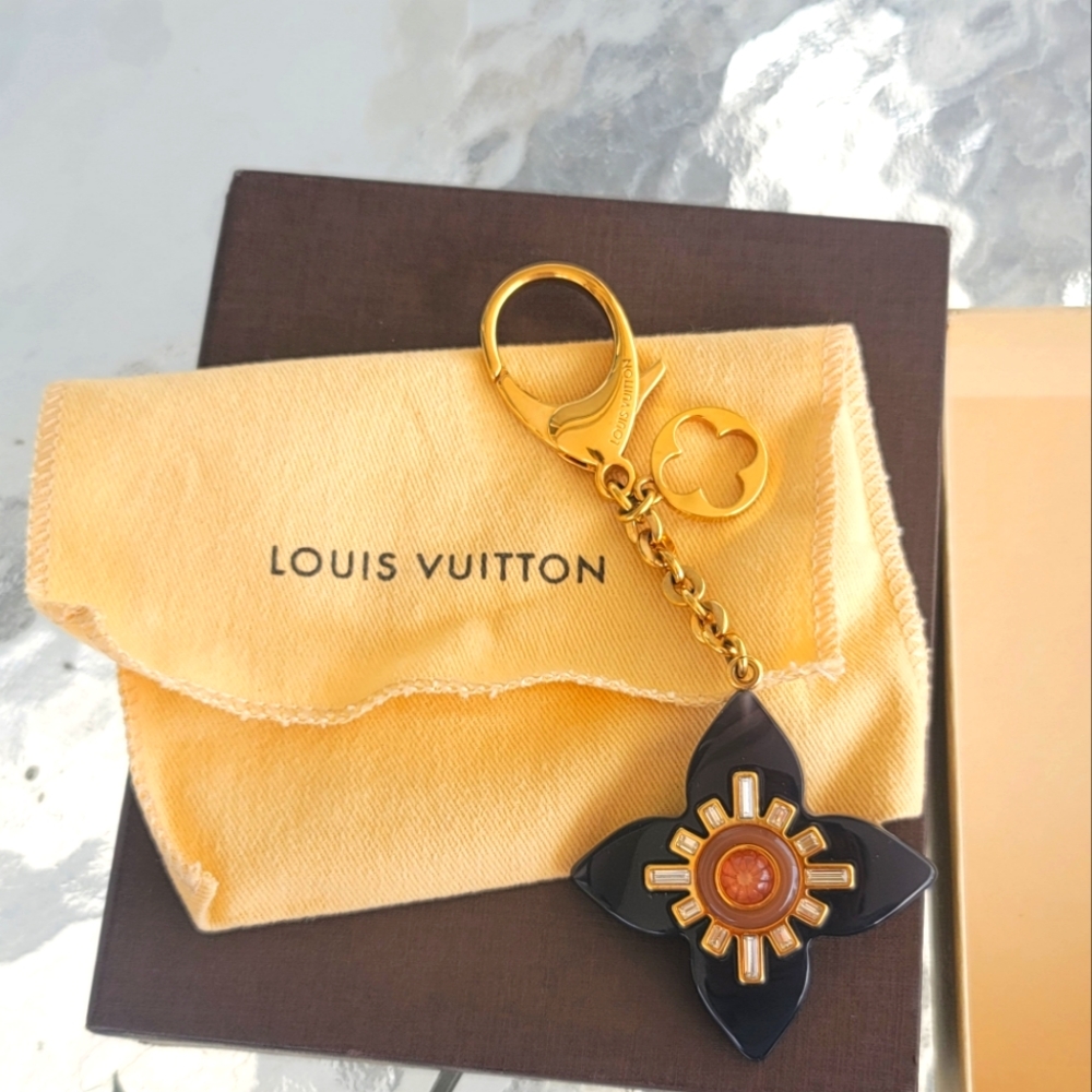 Louis Vuitton Black and Gold Keychain